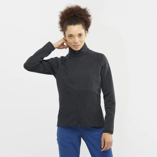 Black Salomon Essential Warm Full Zip Women's Jackets | IE WX6951